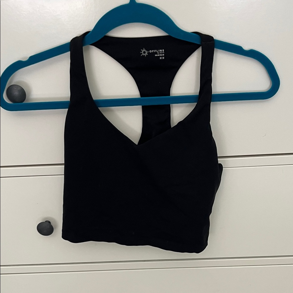 aerie Black Racerback Tank Top x2